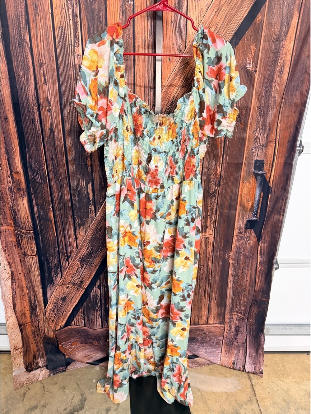 Inspired Hearts Floral Puff Sleeve Maxi Dress 3X
